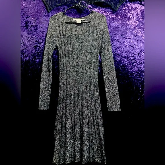 Dark Grey Max Studio Knit Sweater Dress Dark Grey Max Studio Knit Sweater Dress